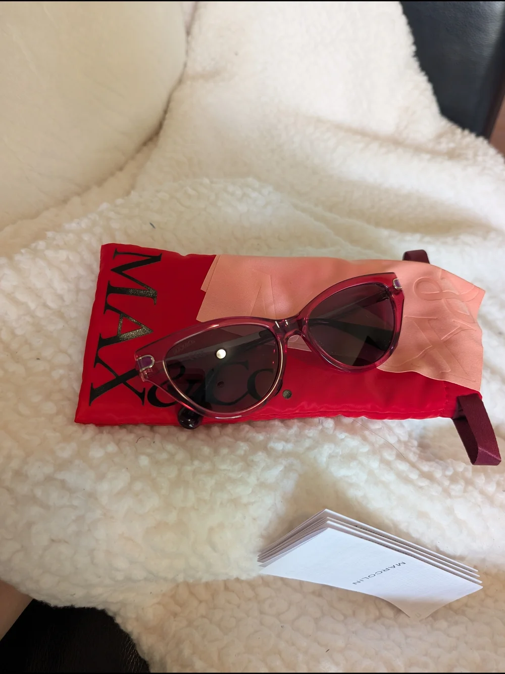 MAX&Co. 5471B Cat Eye Pink Frame Gray Tinted Lenses UV400 Sunglasses